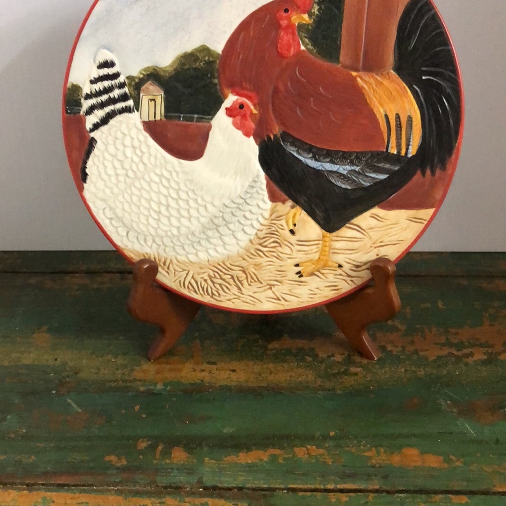 Noble Excellence White Plate with Red Trim